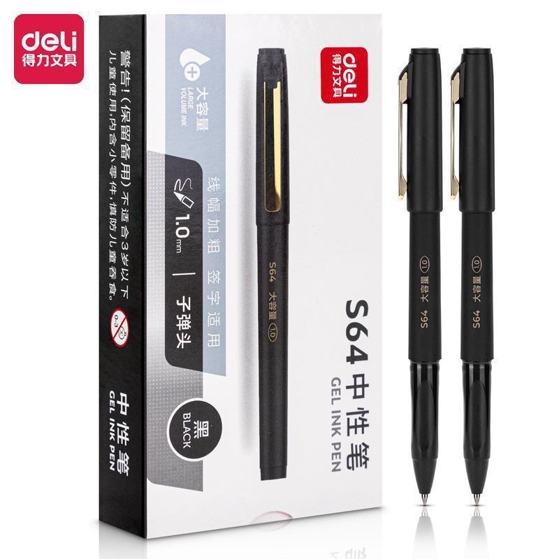 Deli S64 pluma de gel pluma de agua 1,0mm bala estudiante Oficina firma pluma de escritura