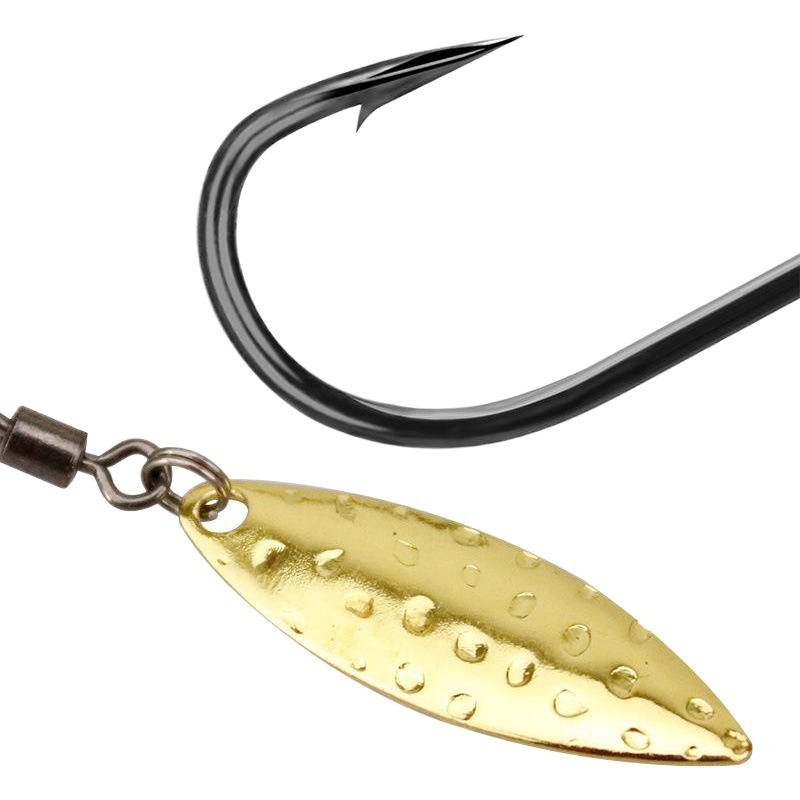 Weihe tipo de pescado gancho de cabeza de plomo veneno/Thorn 7g10g17g gancho doble gancho de ranura de sangre con lentejuelas de hoja de sauce Luya gancho de pescado al por mayor