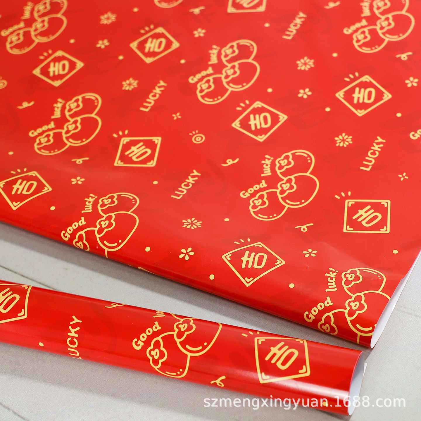 Rojo brillante Día de Año Nuevo celebración regalo caja de regalo papel de embalaje ramo caja de embalaje decoración hecha a mano papel de color