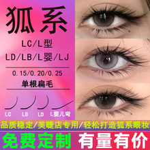 LC型广角单根扁毛嫁接睫毛L型广角兔猫系漫画款泰式美睫店专用