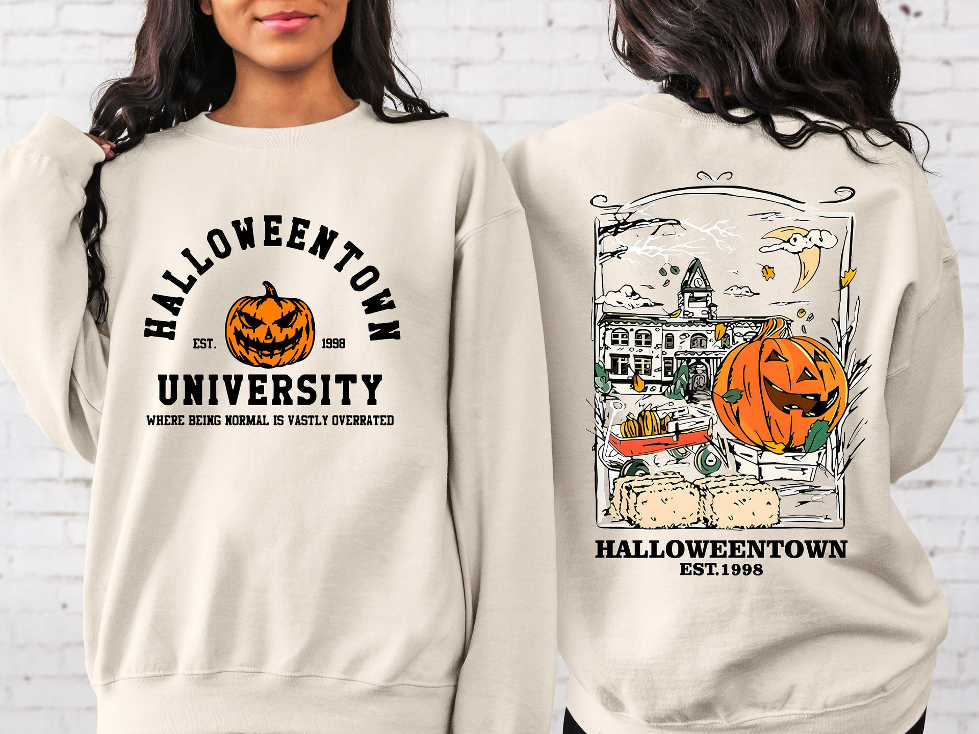 Vintage Halloween Sweatshirt Halloween Est 2024 Pull