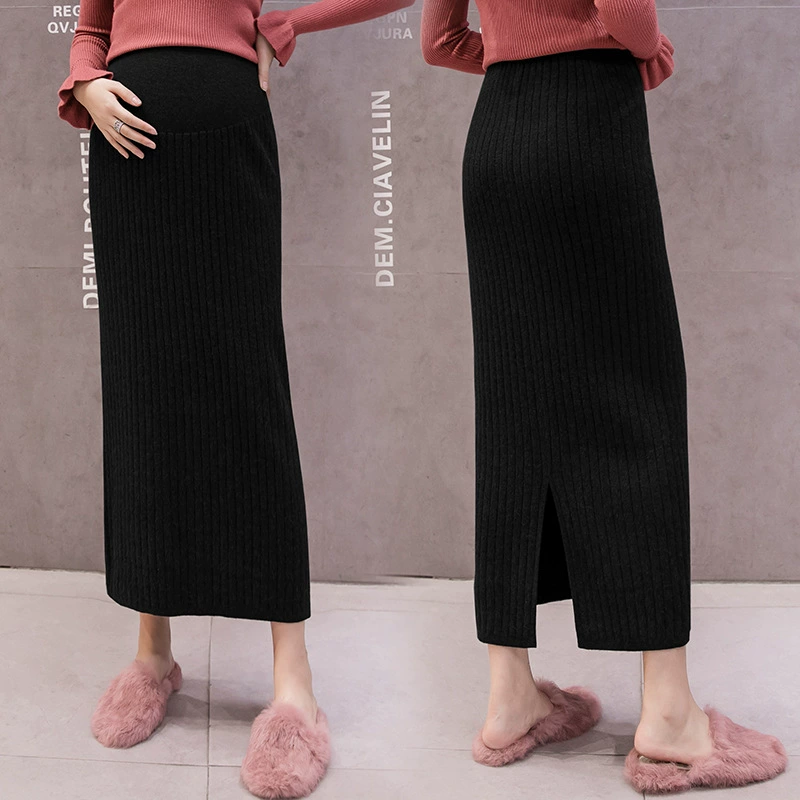 Осенняя и зимняя длинная юбка Нижняя трикотажная юбка