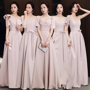 Bridesmaid Dress 2024 New Summer Big Choir Dress Sister Group Dress Women's Long Slim Dress