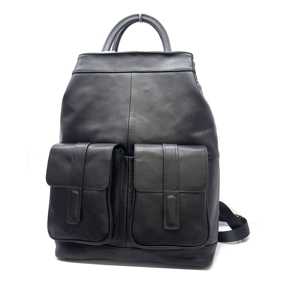 Large Backpack, Simple Casual Top Layer Cowhide Backpack, Business Travel Computer Backpack_voghion.com