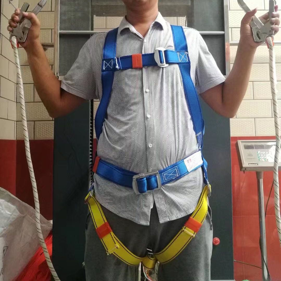 厂家直销  欧式安全带  涤纶欧版 双钩建筑高空安全带 五点式安全