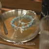 Small design blue organic sapphire brand crystal bracelet, silver 925 sample, simple and elegant design