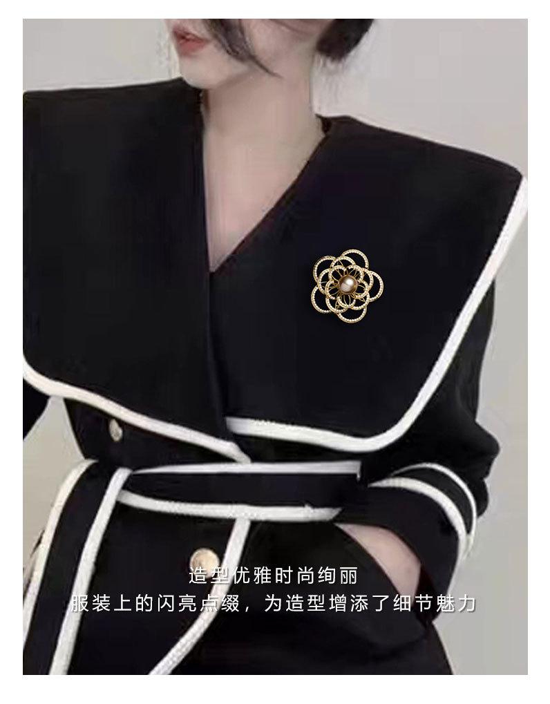 时尚优雅镂空花朵胸针小众轻奢风高级感花卉别针新品