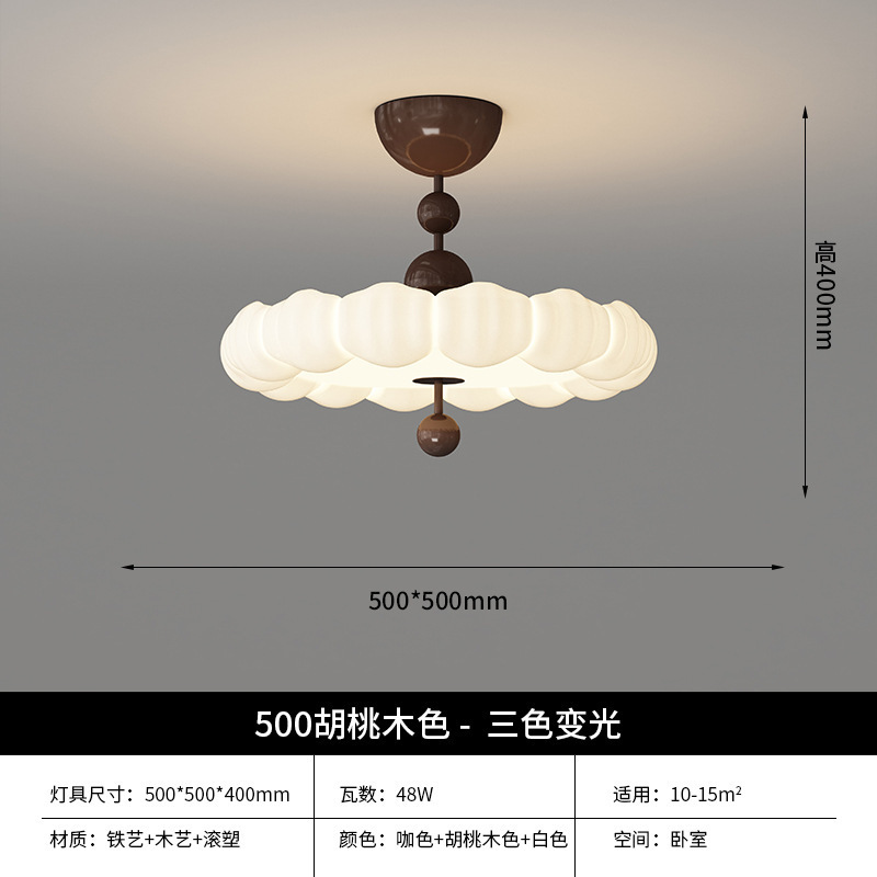 Lámpara de dormitorio medieval francesa, lámpara de sala de estar, nueva iluminación, estilo crema retro, lámpara de techo de protección ocular led para niños