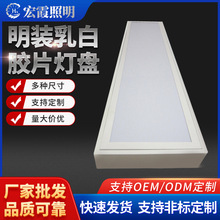 厂家批发LED平板灯灯盘T8明装乳白胶片教室高铁灯具吊顶吸顶式