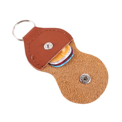 Wholesale guitar pick cover electric guitar pick case pu leather leather guitar keychain guitar pick bag
