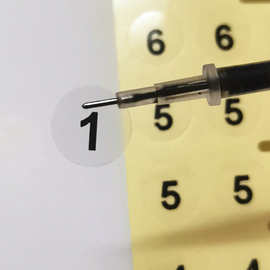 直径1CM防水透明 哑银PVC数字贴纸号码贴圆形字母序列编号贴标签