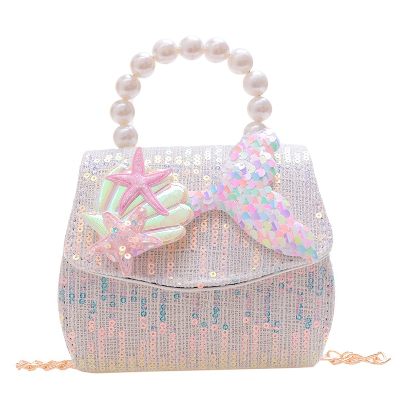 Pearl Handbag Kidsren's Bag Little Girl Princess Girl Crossbody Bag Fashion Cartoon Trendy Cute Chain Accessories