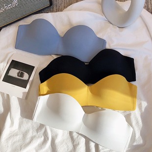 Marshmallow Bra Strapless Non-Slip Strapless Strapless Plaster Small Chest Push-up Traceless underwear Girl's Rimless Bra