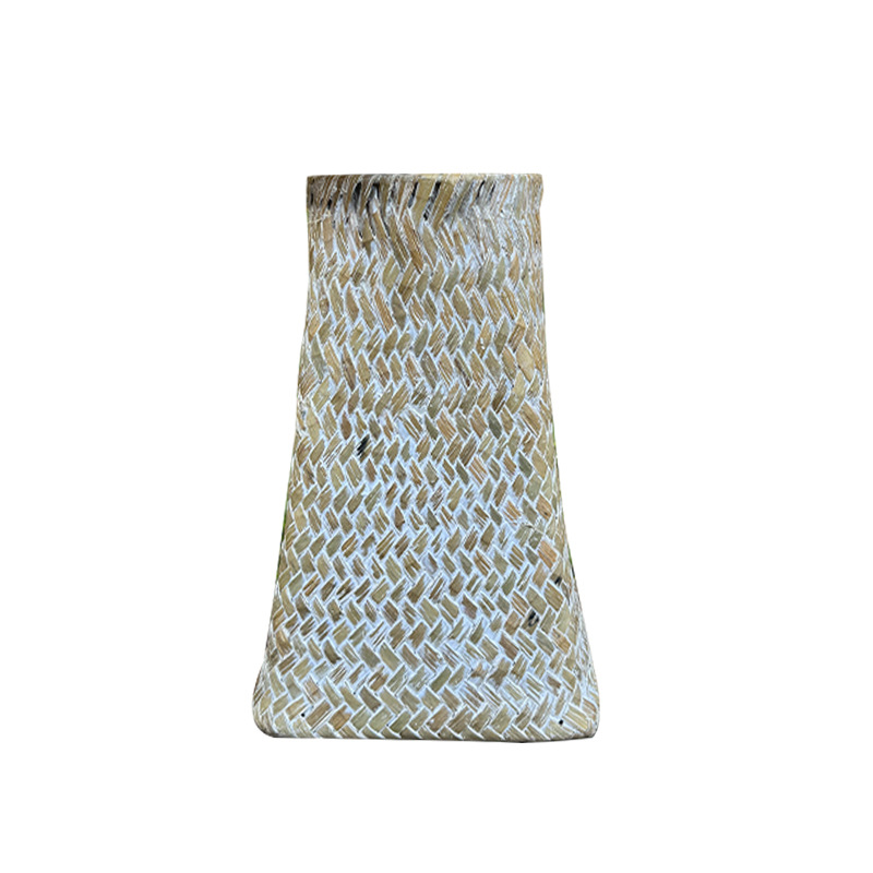 Cesta de flores de paja tejida a mano de algas marinas no tejida de caña decoración de mesa acabado lápiz jarro europeo