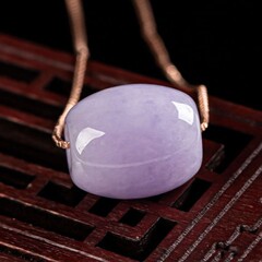 氷種翡翠色バイオレット路通中継玉ペンダント玉ネックレス男女カップル金石英岩玉佩