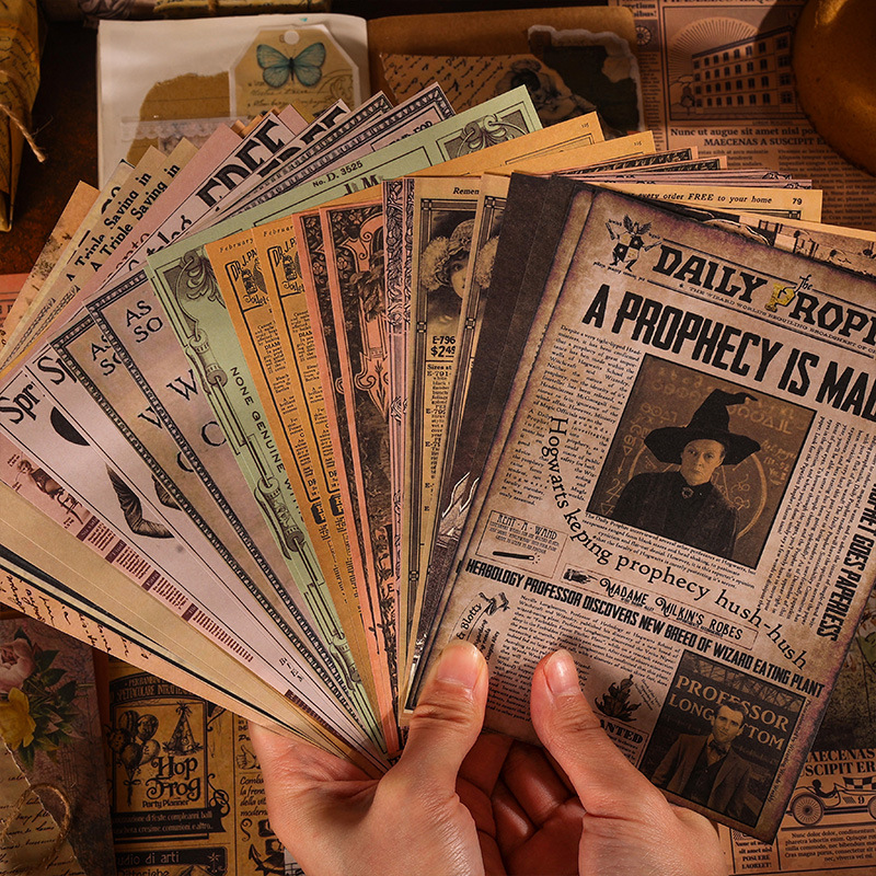 La historia clásica serie Diario material de papel retro Diario material de este creativo Inglés carta papelería pegatina traje