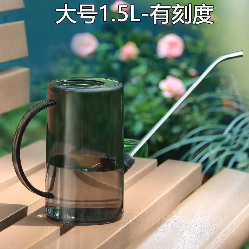 不锈钢长嘴塑料洒水壶家用浇花壶施肥壶淋花盆栽浇水园艺工具|undefined