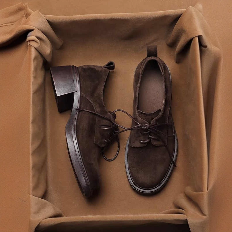 В наличии! Женские туфли из мягкой кожи в британском стиле, на толстой подошве, весна 2025, новые ретро-модели на толстом каблуке с завязками.