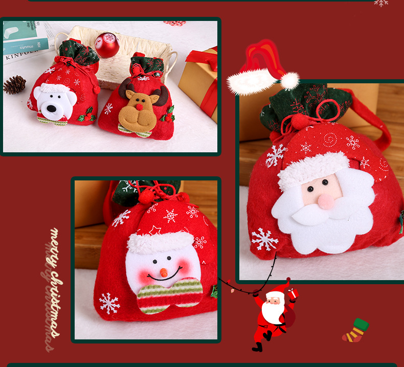 Christmas Cute Deer Cloth Party Gift Bags 1 Piece display picture 4