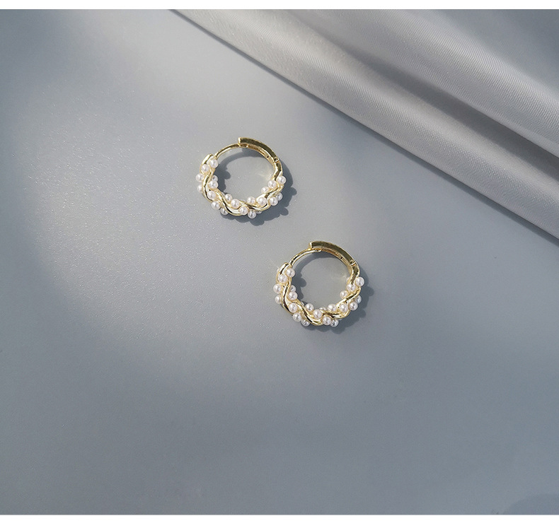 4g Weight Earrings Classification 1 Pair Elegant Geometric Beaded Plating Imitation Pearl Earrings
