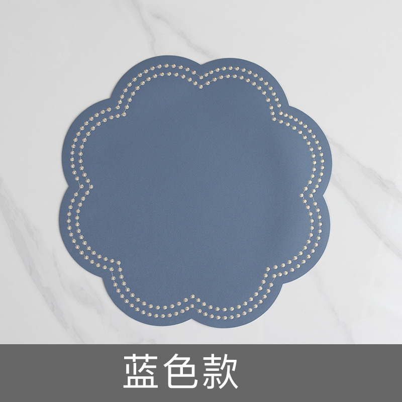PVC プレースマット刺繍レザープレースマットレストランテーブルマットホームマットエンボス断熱マット防水耐油刺繍プレースマット|undefined