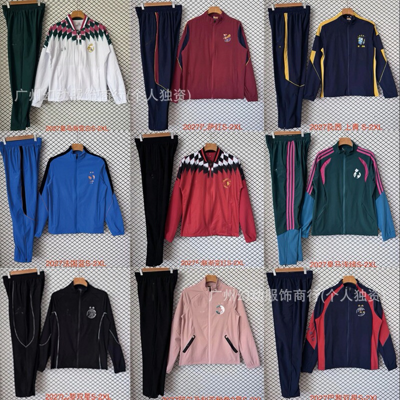 2526 Long Windbreaker Paris Argentina Arsenal 26 Spain Algeria Sports Training Suit Set