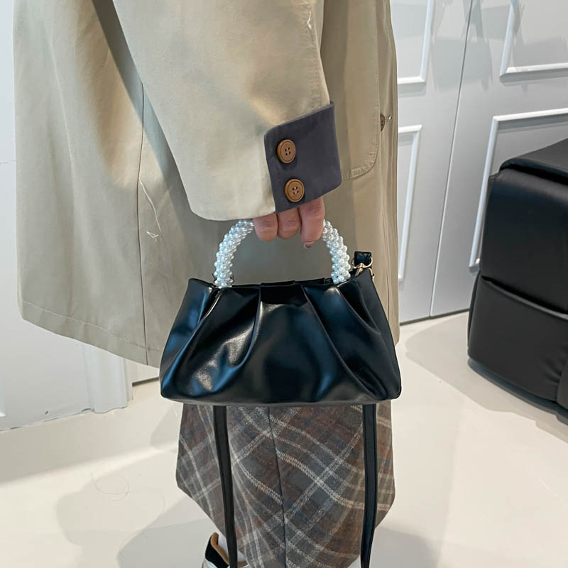 Einzigartige Cloud Perlen Handtasche Damen Geraffte Umhängetasche_voghion.com