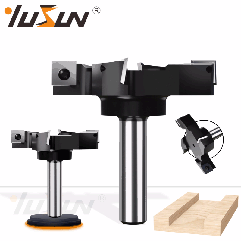 机架式四刃T型刀破板刀Spoil Board木工铣刀具刀片可换拆卸式4齿