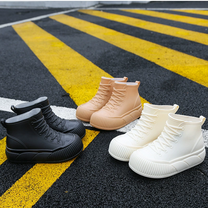 Всесезонные женские водные ботинки, короткие резиновые сапоги, корейский стиль, нескользящие, увеличивающие рост, оптовый экспорт, трансграничная торговля, легкие.