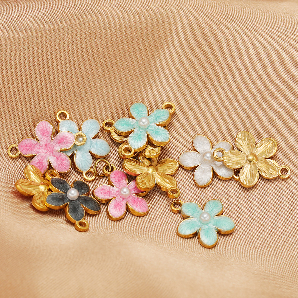 8g Weight 5 PCS/Package Diameter 7 Mm 304 Stainless Steel Flower Pendant