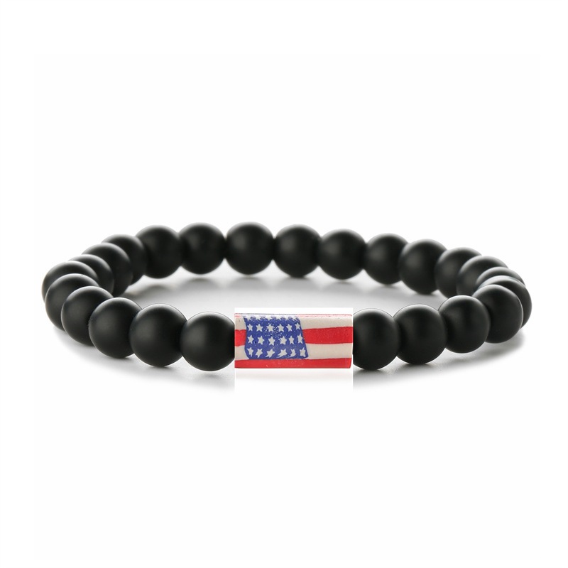 Europa y Estados Unidos transfronterizos banderas de ágata de piedra turquesa línea elástica cuentas pulseras pulseras pulseras de regalo para hombres y mujeres