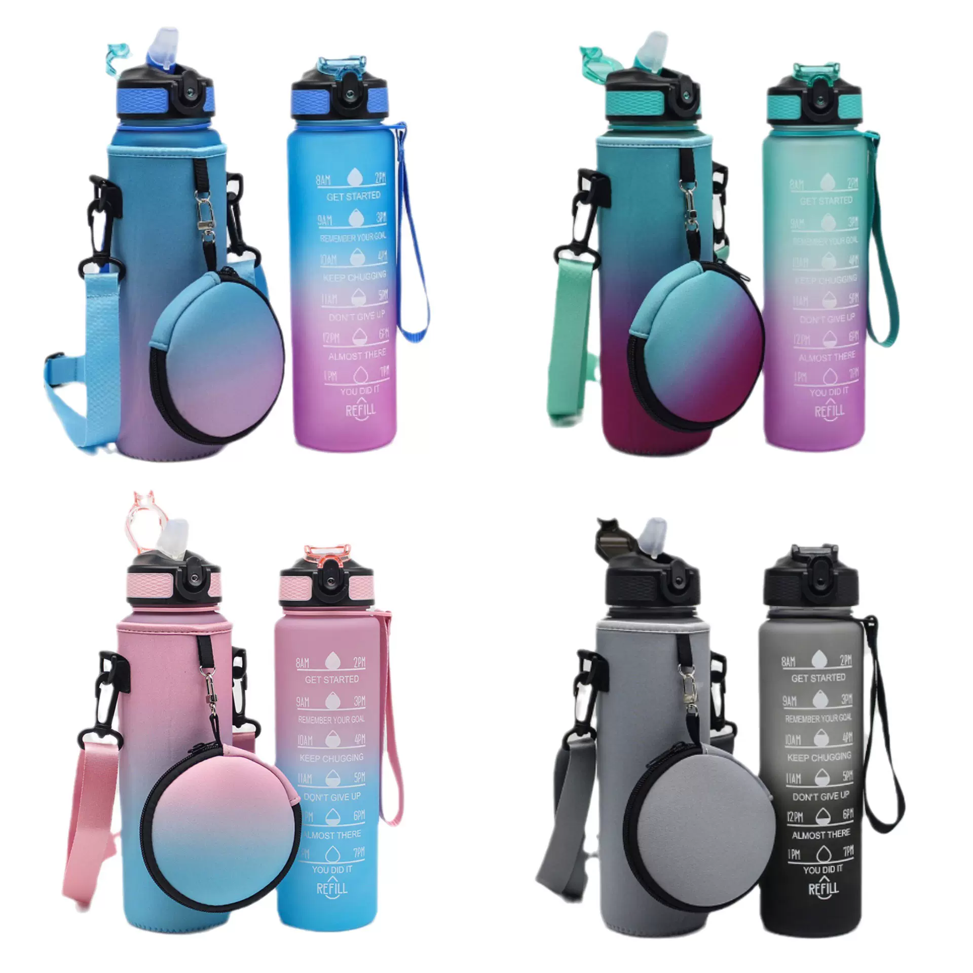 跨境热销32oz太空杯带SBR潜水料套手提背带式便携1000ML壶保护套