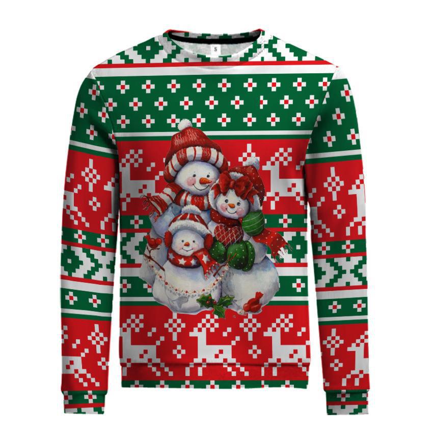 New 3d Printed Little Deer Sweater Loose Pullover Sweatshirt Christmas_voghion.com