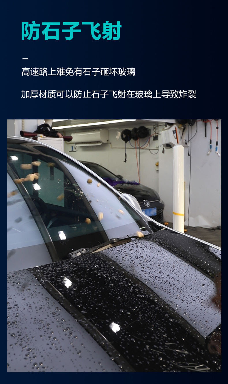 Car TPU glass protective film for front windshield, high clarity, impact-resistant, scratch-resistant, wear-resistant, self-repairing