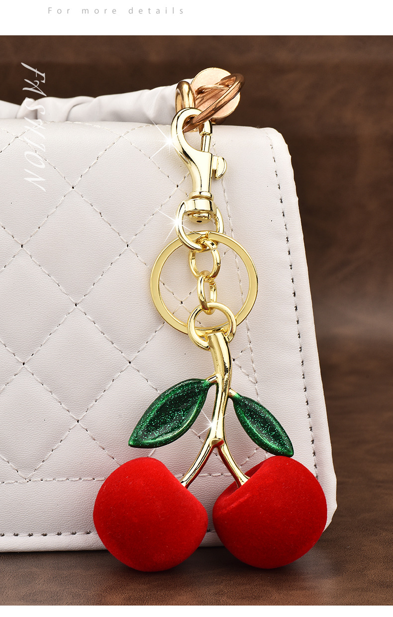 80g Weight Bag Charms Bag Accessories Type 1 Piece Quantity 1 Piece Bag Peach Cherry Alloy Women's Cute Lady