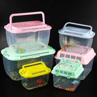 Plastic Fish Tank Night Market Street Stall Turtle Tank Drop-Resistant Transparent Pet Box Satchel Crab Box Breathable Goldfish Tank