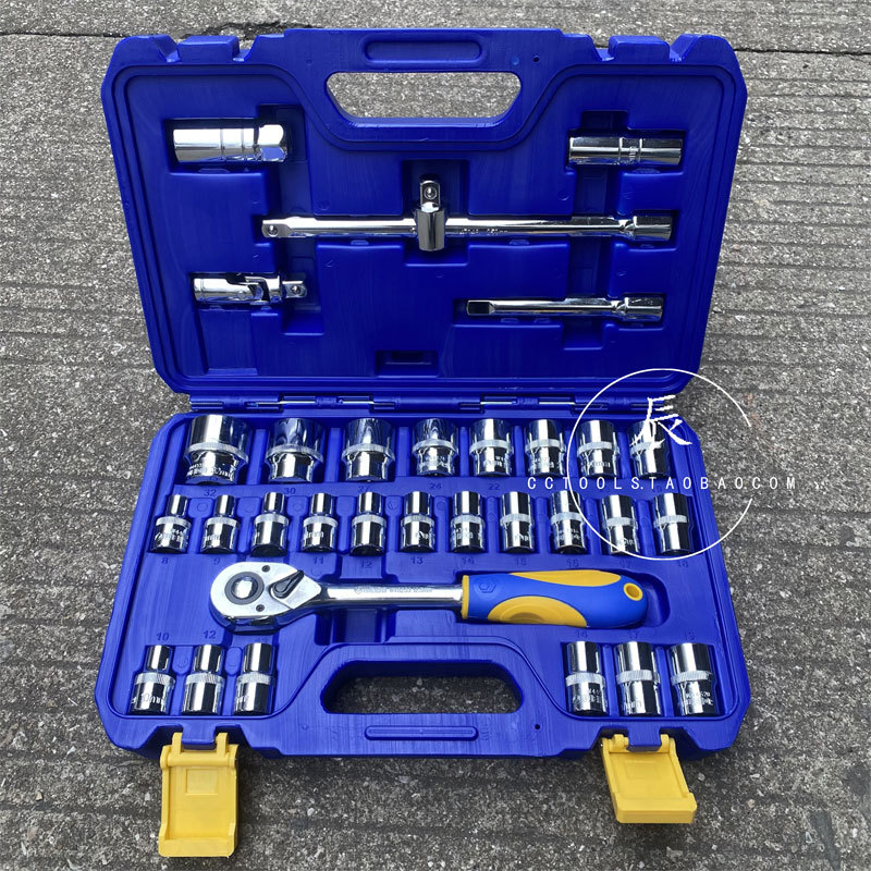 威达 32件套套筒E型12.5mm系列公制套筒组套 机汽修工具