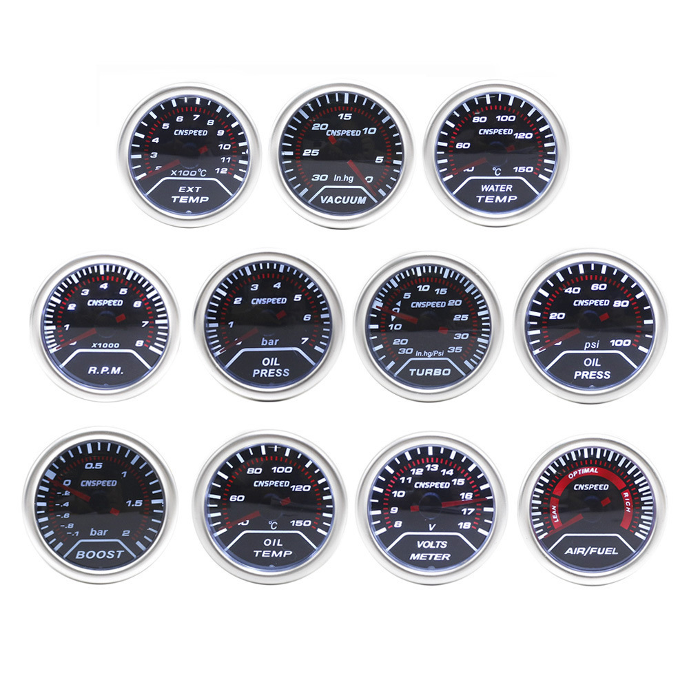 2" Boost Gauge Psi Exhaust Temperature Water Temperature Oil Temperature Air Fuel Pressure Voltmeter