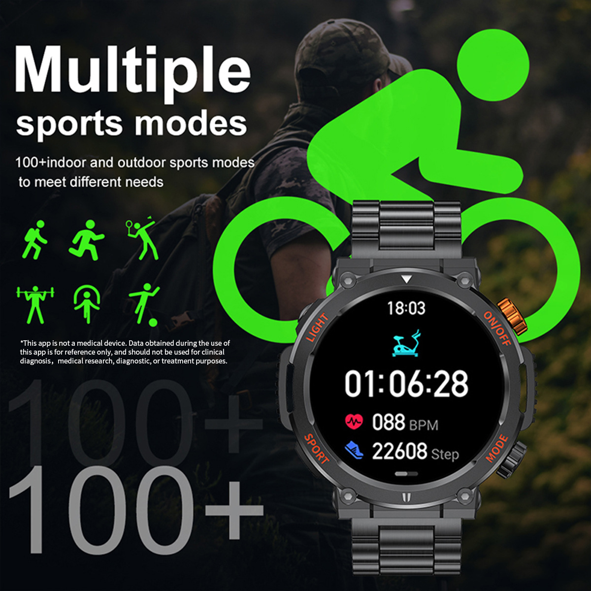 HT17 Smartwatch round Bluetooth Calling Heart Rate Blood Pressure Monitoring Outdoor Sports Watch_voghion.com