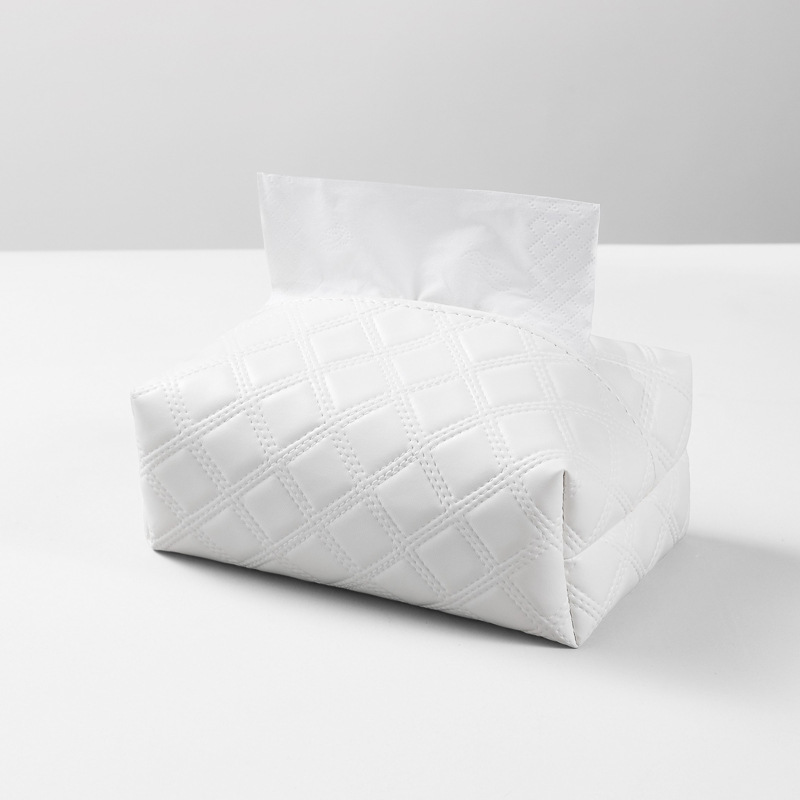 Caja de toallas de cuero tejida de lujo ligero casero de lujo de alto nivel montada en el automóvil sala de estar dormitorio paquete de toallas de comedor