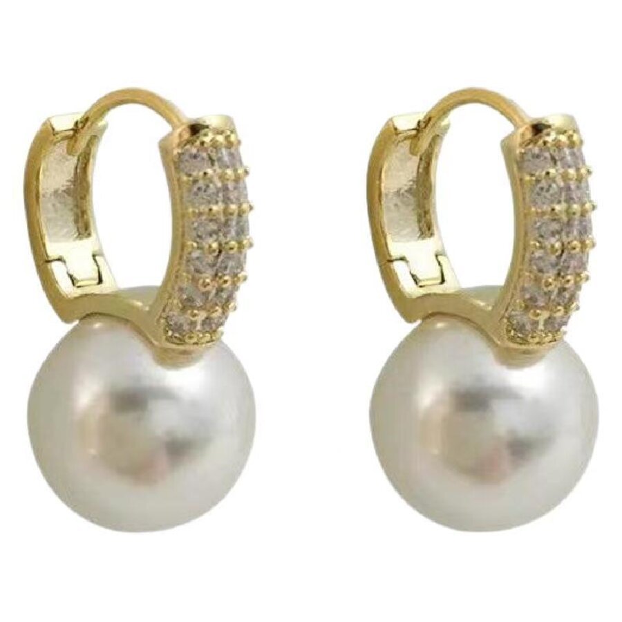 Nuevos perlas de moda para mujeres pendientes de piedra de micro-cristalina retrógrado francés temperamento simple pendientes de alta sensación