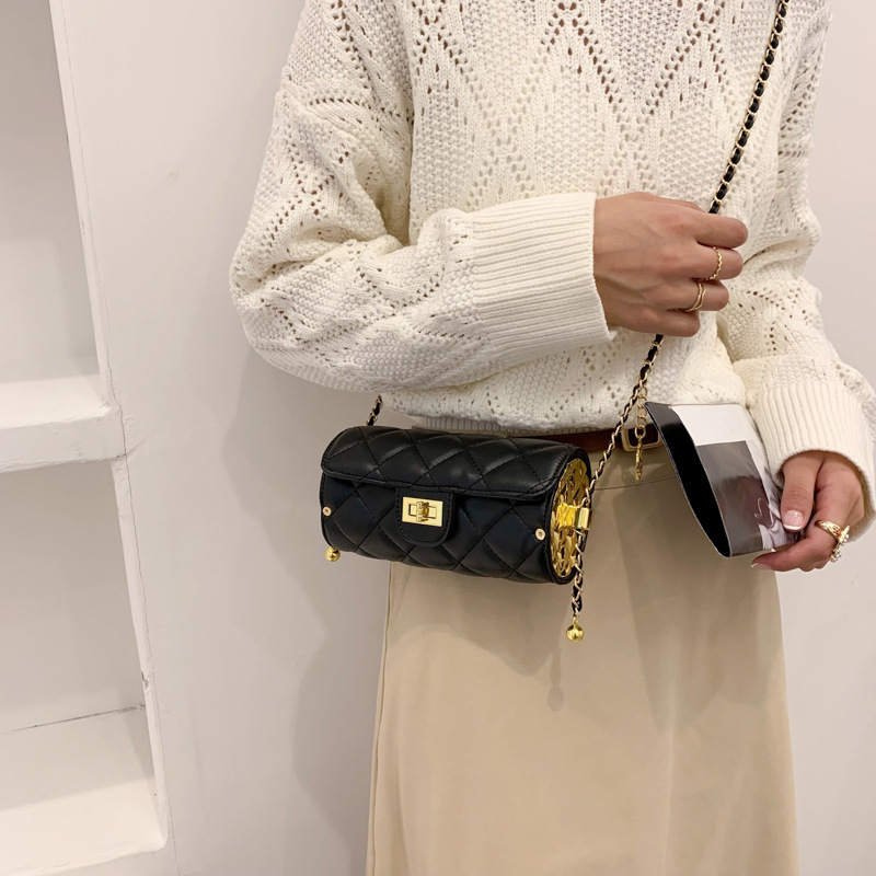 Vendita diretta in fabbrica piccola borsa cilindrica stile profumato mini borsa cilindrica borsa a catena borsa a tracolla borsa per cellulare_voghion.com