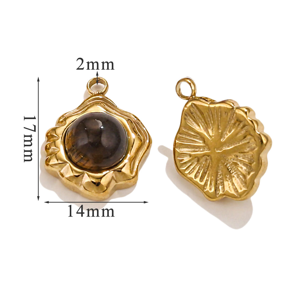 Europa y los Estados Unidos retro colgante geométrica de acero de aluminio joyería collar pendientes nicho accesorios de joyería DIY acero inoxidable piedra natural