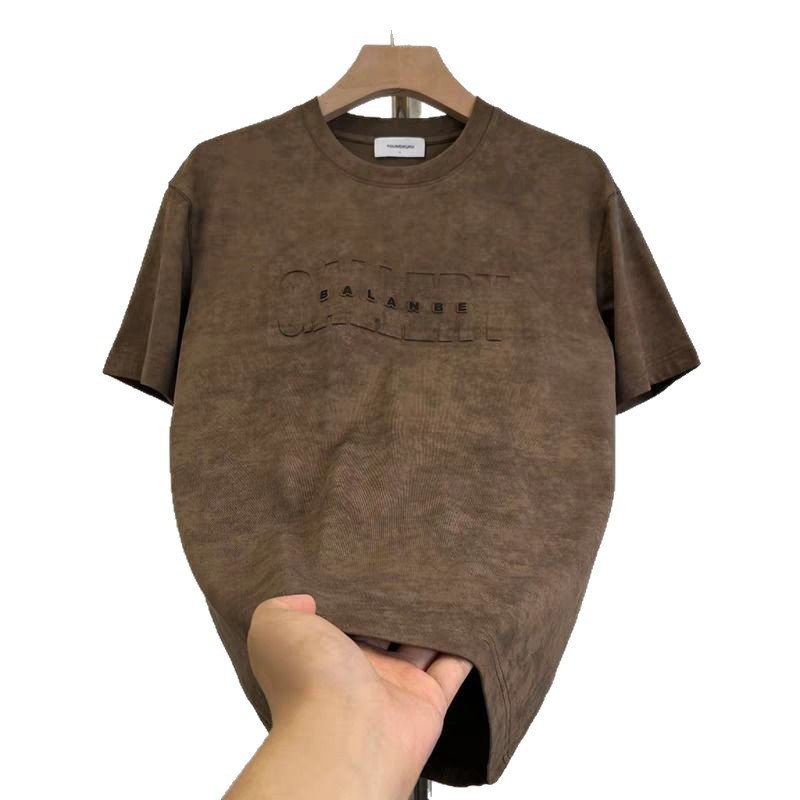 Men's Tie Dye Short Sleeve T-Shirt Breathable Cotton Casual Top Versatile Simple Design for Young Men White Black 2026 New Style_voghion.com