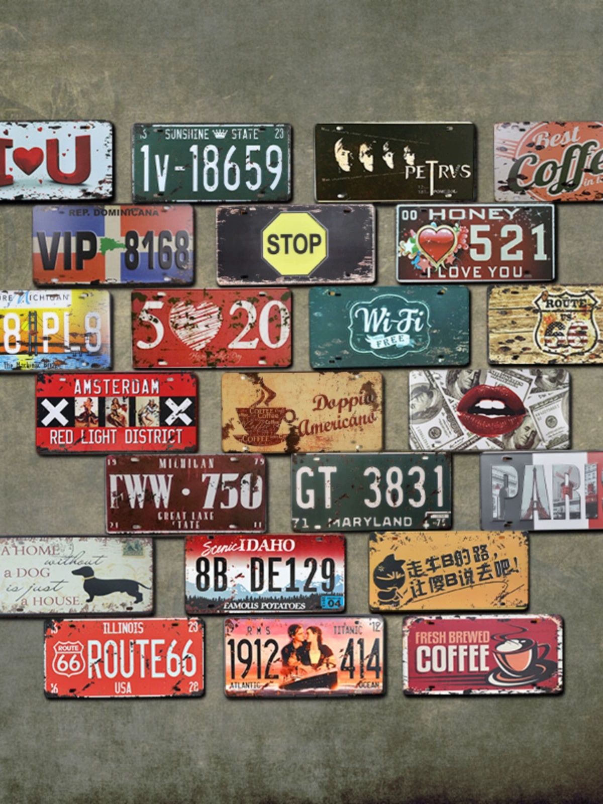 Retro creative wall pendant, decorations, American style