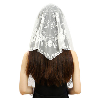 Japan and South Korea Solid Bandage wedding Headdress Black and white Scarf fashion printing Lace ventilation Collar SJJ022