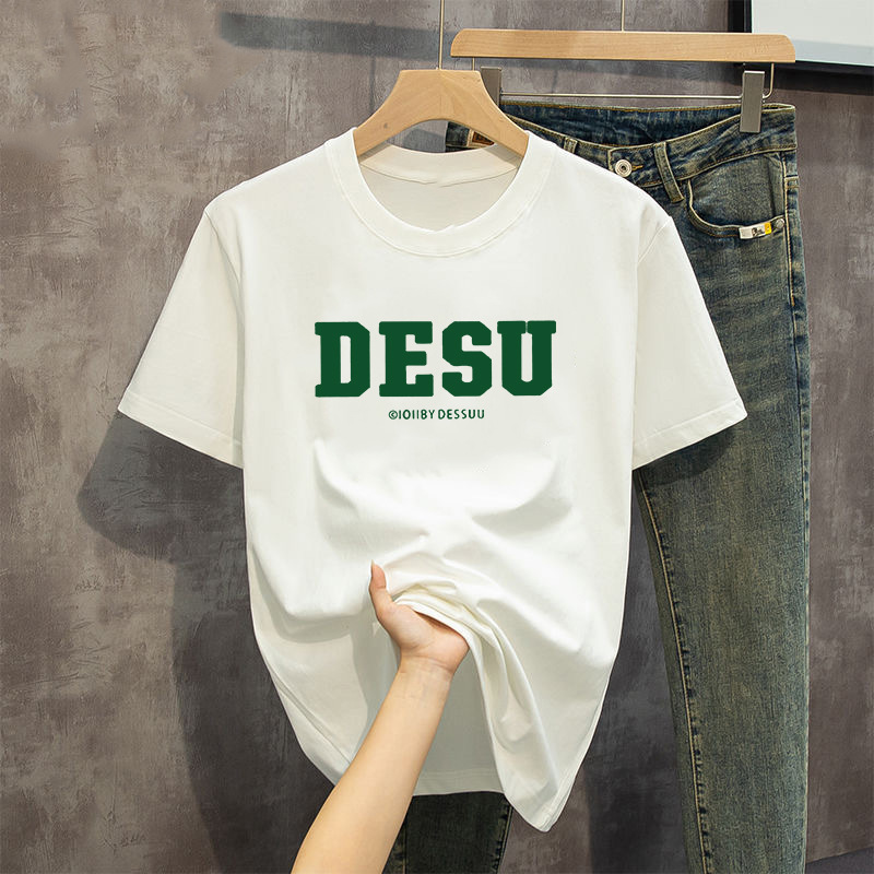 2026 letras simples comercio exterior impresión camiseta de manga corta diseño pareja camiseta de verano suelta camiseta mujer
