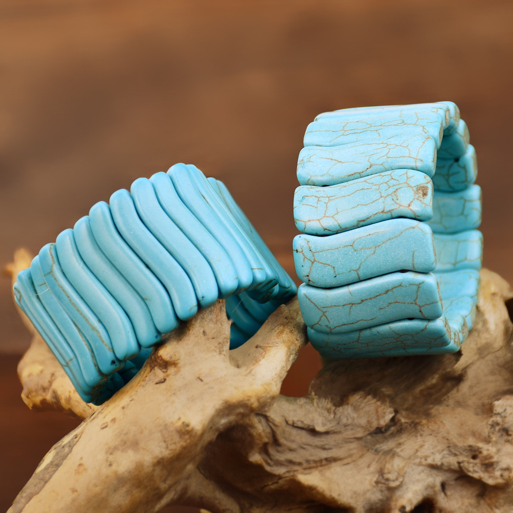 Women'S Gender Retro Style Retro Solid Color Turquoise Women's Bangle