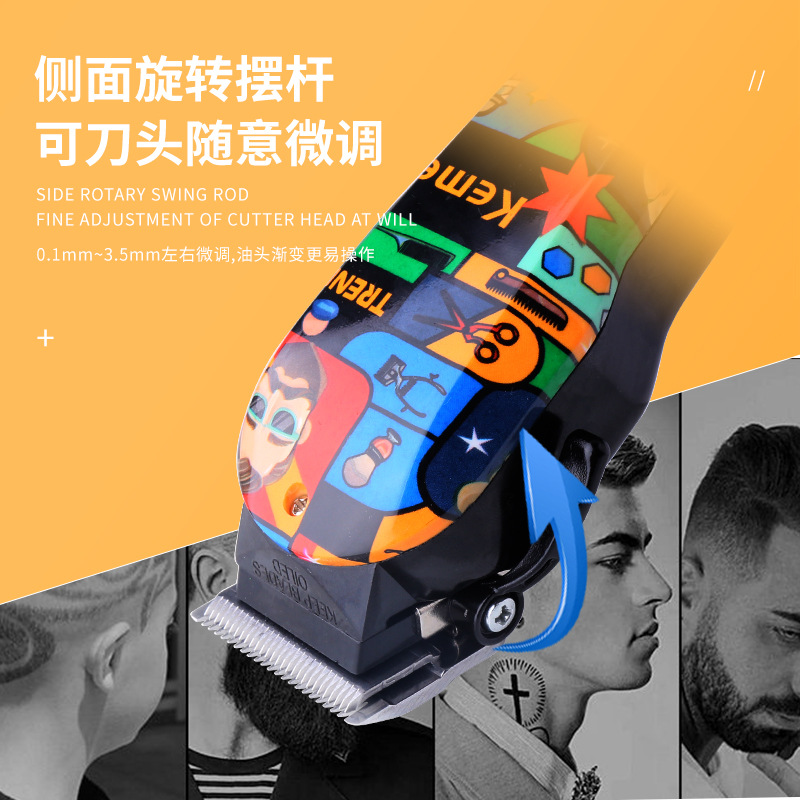Kemei eléctrica Clipper KM-MAX2093 graffiti impresión automática de molienda cortador de la cabeza de alta potencia cortadora de pelo