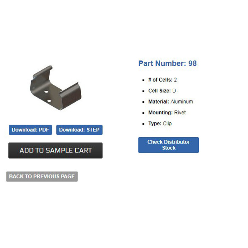 KEYSTONE ELECTRONICS  98 D号 1号电池弹片电池接触片电池扣